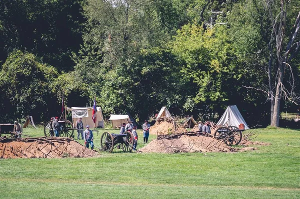 View Military Camp Civil War Muster Reenactment Jackson City Michigan — Stock Photo, Image