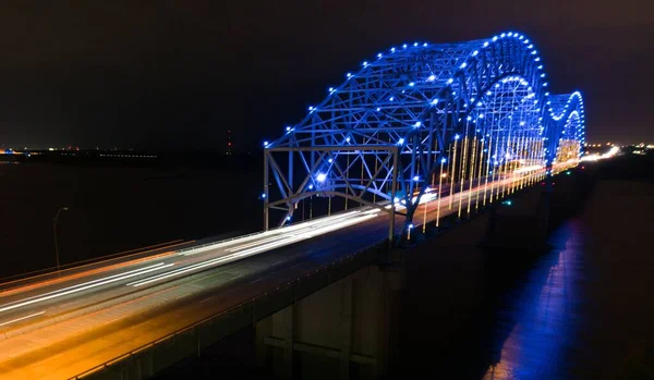 Bridge Memphis Captured Night — Stock Photo, Image