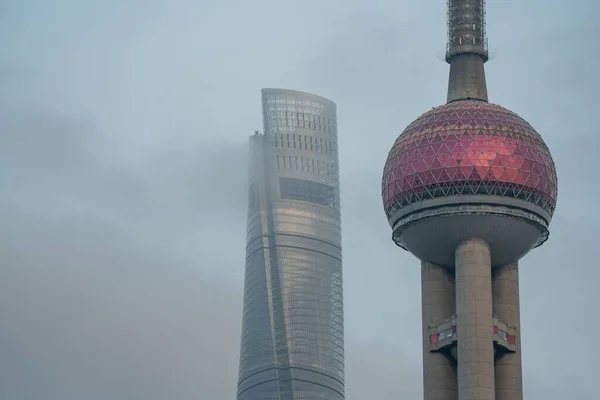 Los Edificios Modernos Del Centro Lujiazui Shanghai — Foto de Stock