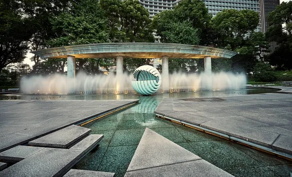 stock image A beautiful shot of city park with sculpture and fountains in Tokyo, Japan.