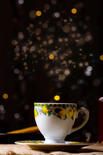 Вертикальный Кадр Чашки Чая — стоковое фото