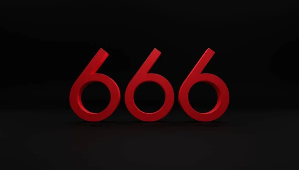 Een Illustratie Van Drie Rode Zes Nummers Zwarte Achtergrond — Stockfoto
