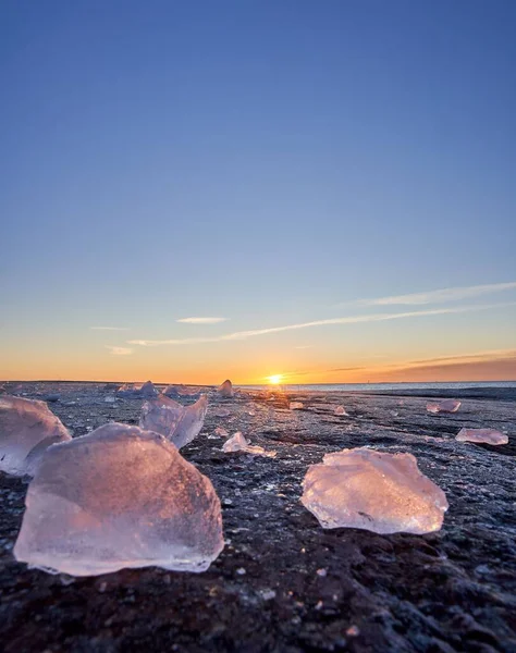 Vertical Shot Crystals Beach Sunset — Stock Photo, Image