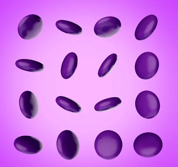 Una Ilustración Caída Gemas Caramelo Púrpura Aislado Sobre Fondo Púrpura — Foto de Stock