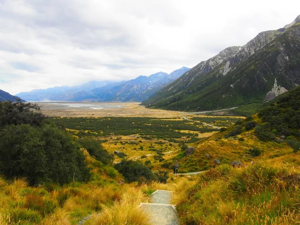 Живописный Вид Обширный Горный Ландшафт Сельской Местности Новой Зеландии — стоковое фото