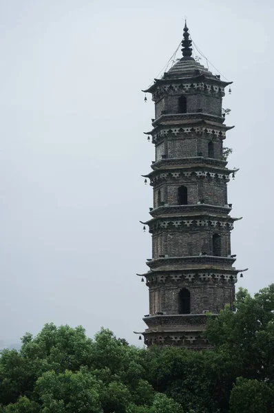 Disparo Vertical Pagoda Dashan Shaoxing Provincia Zhejiang China —  Fotos de Stock