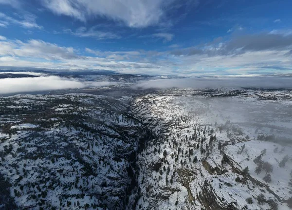 Una Vista Aérea Las Montañas Invierno — Foto de Stock