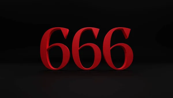 Eine Illustration Von Drei Roten Sechs Zahlen Schwarzen Hintergrund — Stockfoto