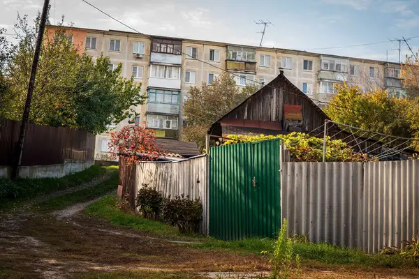 Old House Background Soviet Apartment Building Gomel Belarus — Stock Photo, Image
