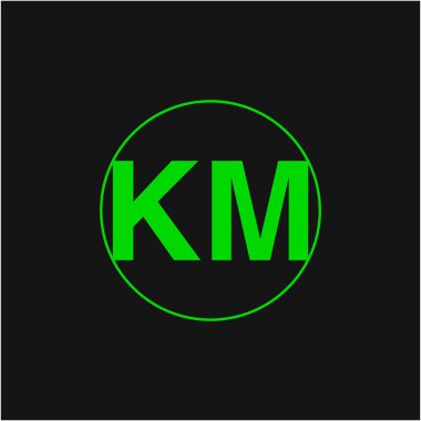 KM şirketinin bir vektörü ilk harfleri monogram