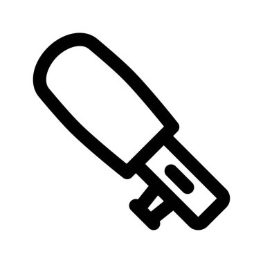 Beyaz arka planda izole edilmiş bir kamera mikrofonunun teknolojik simgesinin vektör çizimi