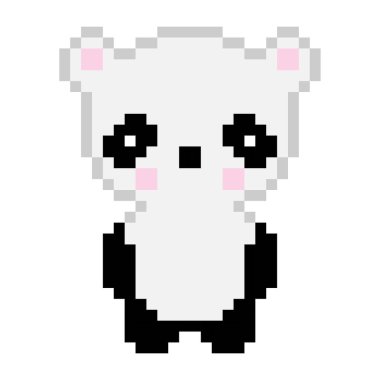 Beyaz arkaplanda izole edilmiş Panda 'nın bir vektör illüstrasyon sanatı