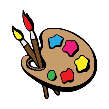 Sanatçının palet simgesi resminin veya klip sanatının bir vektör illüstrasyonu