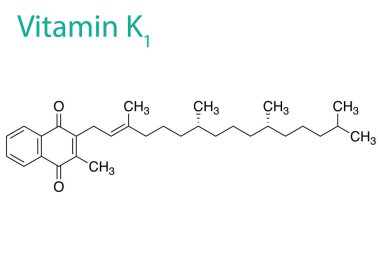 A vector illustration of the molecule structure of Vitamin K1 clipart