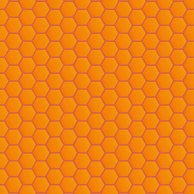 Altıgen şekilli turuncu bir bal peteği deseni