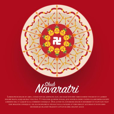 Navaratri Postası için Mandala Tasarımı 'nın bir vektörü