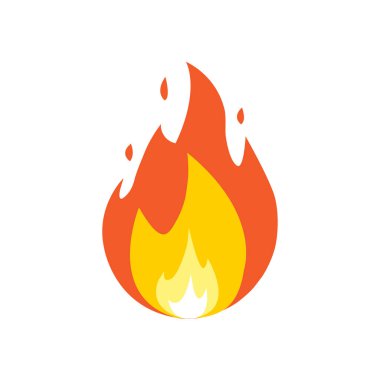 Beyaz arkaplanda izole edilmiş bir ateş simgesi görüntüsü