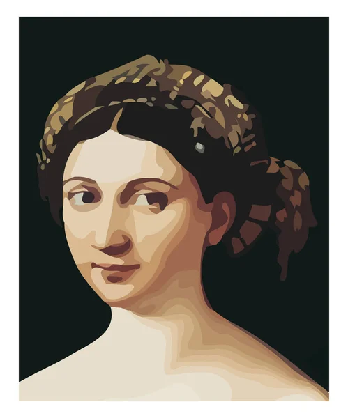 Portrait Vectoriel Fornarina Par Raphael Sanzio — Image vectorielle