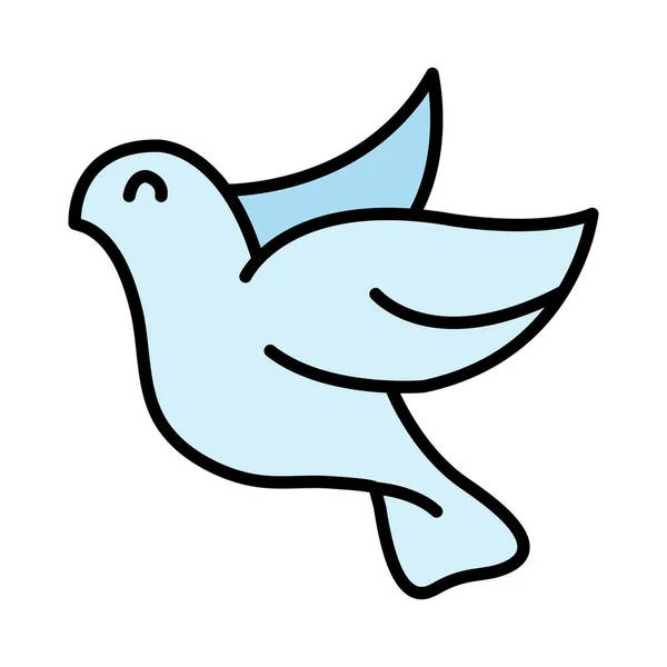 Editable Vector Illustration Cute Dove White Background — Stock Vector