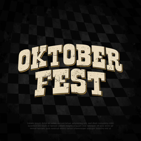 Rutig Oktoberfest Bakgrund Svart Färg — Stock vektor