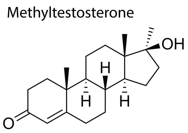 Vector Estructura Química Methyltestosterone Esteroide Anabólico Androgénico — Vector de stock