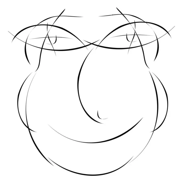 Original Drawn Sketch Icon Cute Smiling Man — Stock Vector