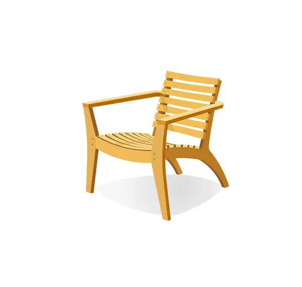 Vector Wooden Armchair White Background — Stock Vector