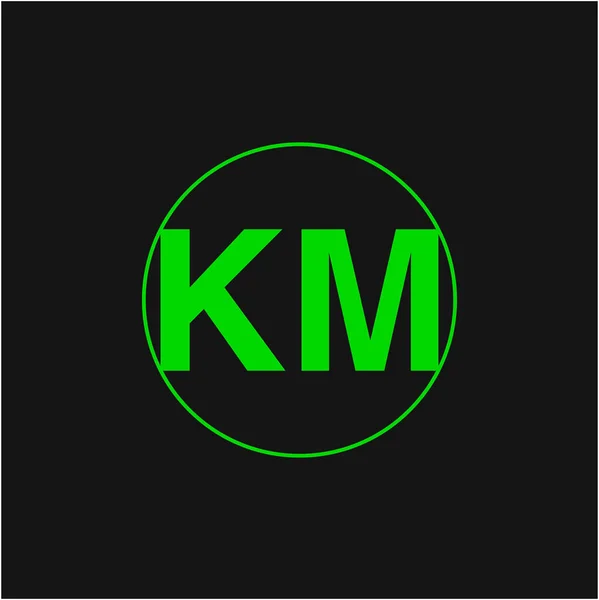 Km社名のベクトル初期文字 Monogram — ストックベクタ