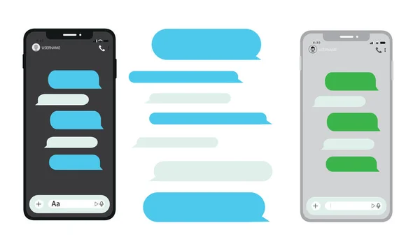 Akıllı Telefonlarda Sohbet Eden Bir Sosyal Penceresi — Stok Vektör