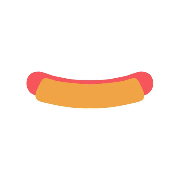 Primo Piano Icona Hotdog Isolato Uno Sfondo Bianco — Vettoriale Stock