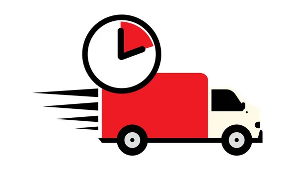 Illustration Eines Speditionslastwagens Geschwindigkeit Auf Weißem Hintergrund — Stockvektor