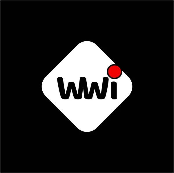 Wwi Brand Icon White Square Grey Background — Stock Vector