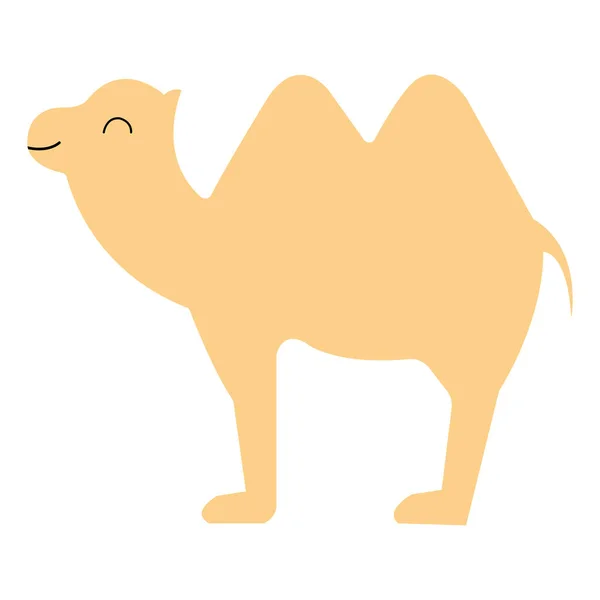 Редактируемая Векторная Иллюстрация Милого Верблюда Белом Фоне — стоковый вектор