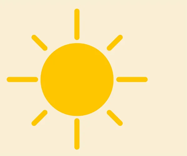 Bej Arkaplanda Izole Edilmiş Sarı Bir Güneş Simgesi — Stok Vektör