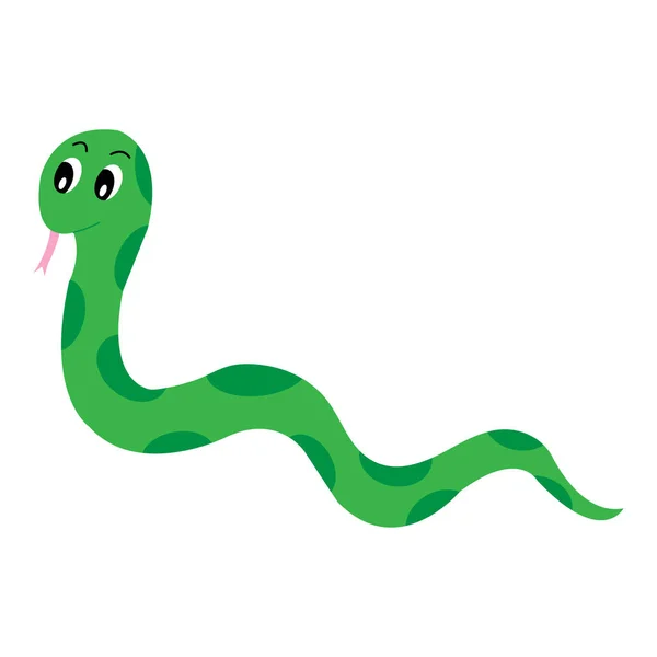 Векторная Иллюстрация Зеленой Змеи Белом Фоне — стоковый вектор