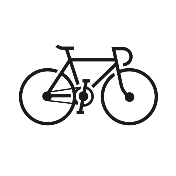 Ícone Bicicleta Preta Vetor Bicicleta Sobre Fundo Branco Editável — Vetor de Stock