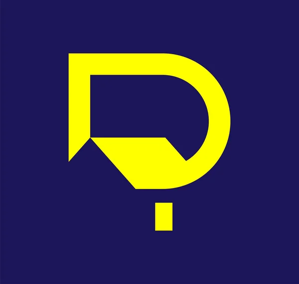 Piękny Design Domu Jak Litera Logo Żółtym Kolorze — Wektor stockowy