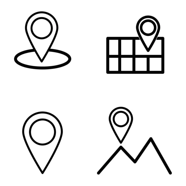 Stock vector A set of location icons isolated on a white background.