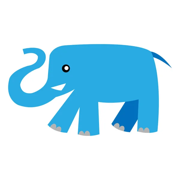 Editable Vector Illustration Cute Elephant White Background — Stock Vector