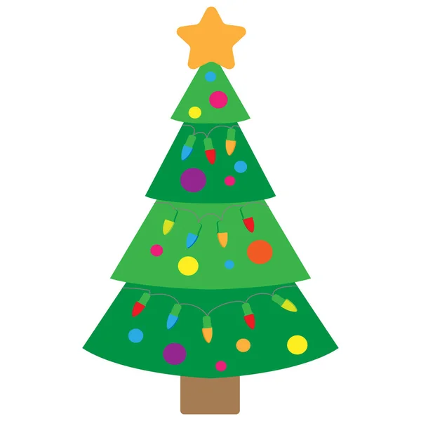 Vettore Verticale Albero Natale Splendidamente Decorato Concetto Natale — Vettoriale Stock