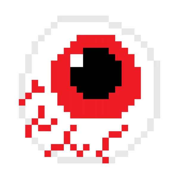 Vertikální Vektorový Design Halloween Pixel Umění Děsivé Žilnaté Oční Bulvy — Stockový vektor