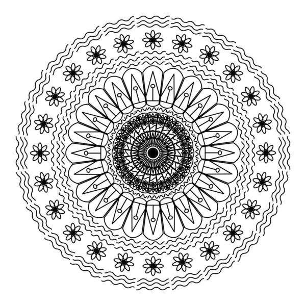 Une Illustration Art Design Mandala Sur Fond Blanc — Image vectorielle