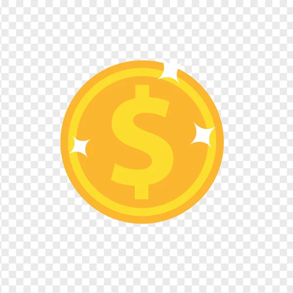 Vector Icono Moneda Dólar Aislado Sobre Fondo Transparente — Vector de stock