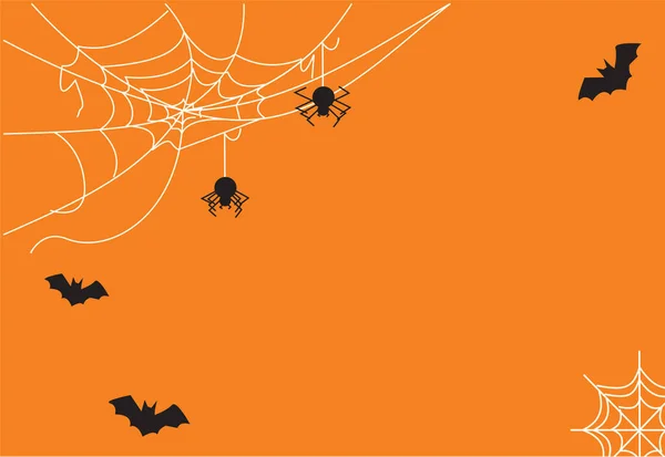 Rendering Spiders Web Orange Background — Stock Vector