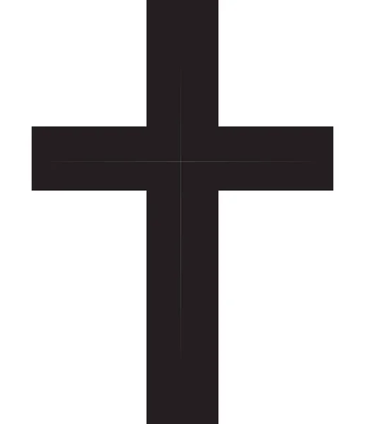 Illustrazione Vettoriale Dell Icona Della Croce Cristiana Nera Sfondo Bianco — Vettoriale Stock