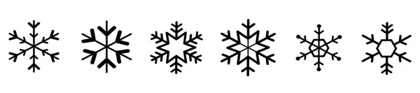 Joukko Valkoisella Pohjalla Olevia Lumihiutaleita — vektorikuva