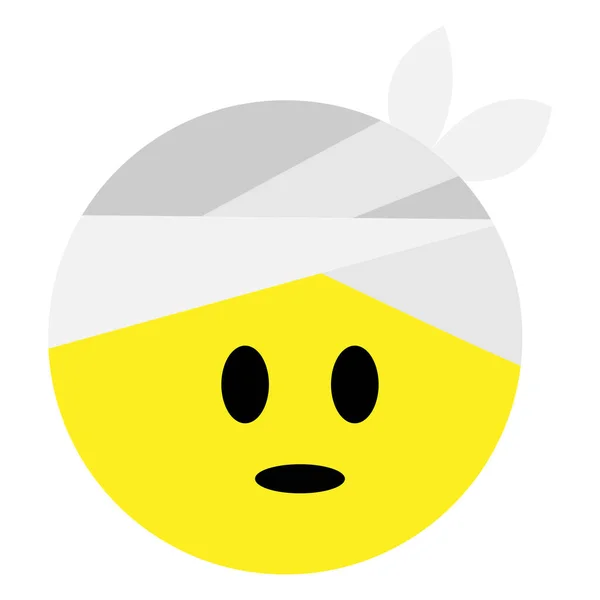黄色の負傷した顔のアイコンのベクトル — ストックベクタ