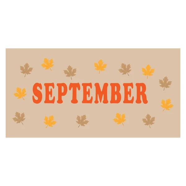 Fond Bouche Septembre Aux Feuilles Sèches — Image vectorielle
