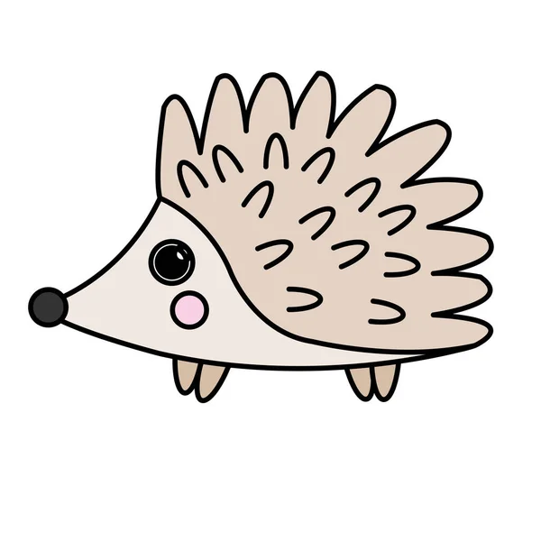 Illustration Cute Hedgehog White Background — Stock Vector