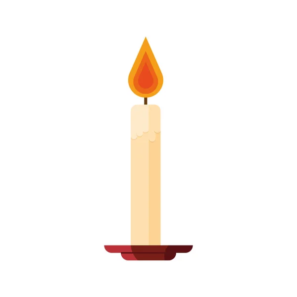 白色背景上点燃的蜡烛的垂直矢量图 — 图库矢量图片